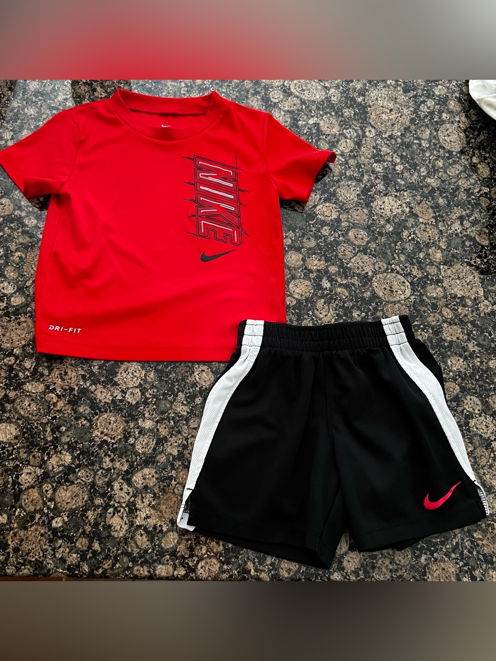 Nike Kids Red and Black Athletic Matching Set